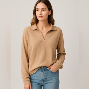 Commense leisure collar long sleeve sweater top